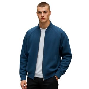 AdiPure Adidas Jacket Mens XL Blue Full Zip Wool Blend Premium Golf